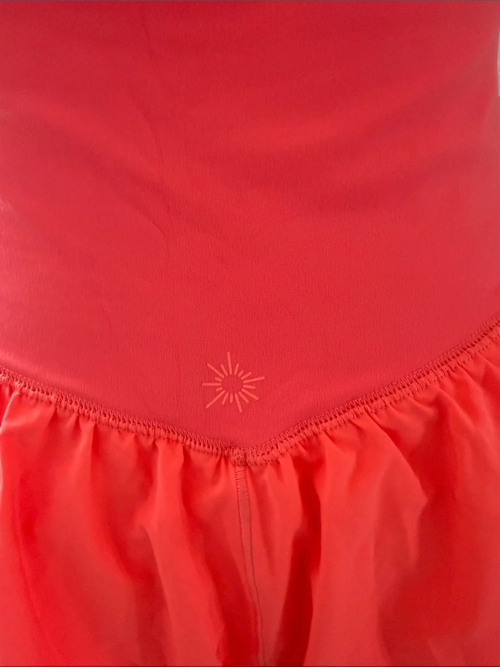 aerie Coral High-Waist Skater Skirt